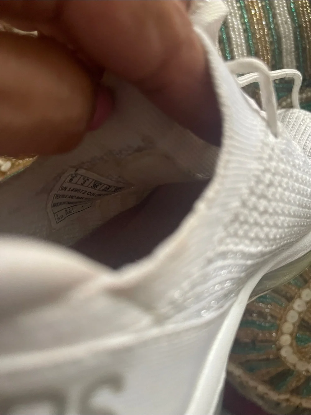 Skechers White Knit Slip-On Athletic Sneakers
